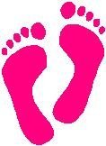 Girls Foot Prints, stick people, vinyl decal sticker