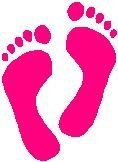 Girls Foot Prints, stick people, vinyl decal sticker