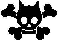 Boy Cat, Skull, stick people, vinyl decal sticker