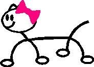 Girl Cat, stick people, vinyl decal sticker