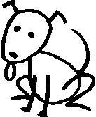 Dog, 2.3 inch Tall, stick people, vinyl decal sticker