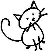 Cat, 2.3 inch Tall, stick people, vinyl decal sticker